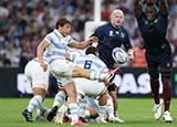Gonzalo Bertranou kicks for Argentina against England in 2023 Rugby World Cup