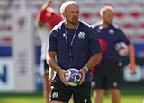 Gregor Townsend watches a Scotland training session before Tonga match at 2023 Rugby World Cup