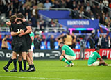 Ireland players look dejected after losing to All Blacks in 2023 Rugby World Cup quarter final