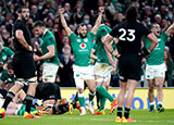 Jamison Gibson Park celebrates Ireland victory over New Zealand in 2021 Autumn Internationals