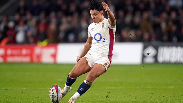 Marcus Smith kicks a last minute penalty for England v South Africa in 2021 autumn internationals