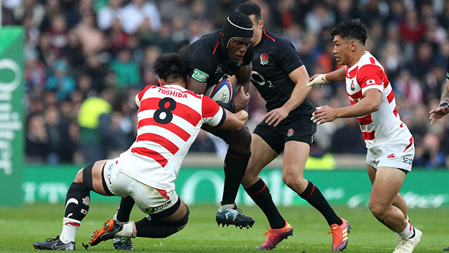 Maro Itoje in action for England v Japan during 2018 Autumn internationals