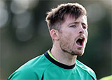 Ross Byrne at an Ireland training session