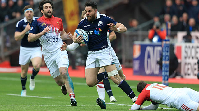 Sean Maitland playing for Scotland