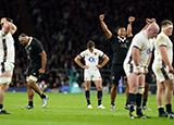 All Blacks celebrate as George Ford looks dejected after England v New Zealand match in 2024 autumn internationals