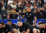 All Blacks perform the Haka before Argentina v New Zealand semi final at 2023 Rugby World Cup