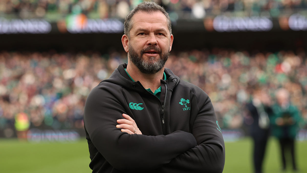Andy Farrell at Ireland v Scotland fixture during 2026 Six Nations