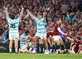 Argentina players celebrate victory over Lions in 1888 Cup