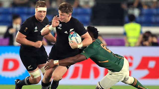 Beauden Barrett in action for New Zealand v South Africa in 2019 Rugby World Cup