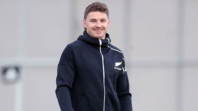 Beauden Barrett in training with New Zealand