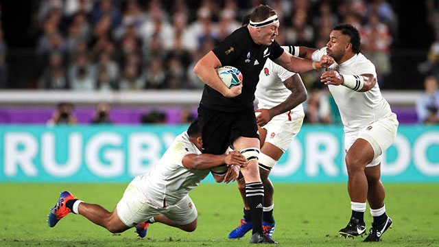 Brodie Retallick in action for New Zealand against England at 2019 Rugby World Cup