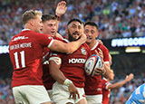Bundee Aki celebrates a try for Lions v Argentina ahead of 2025 Lions tour