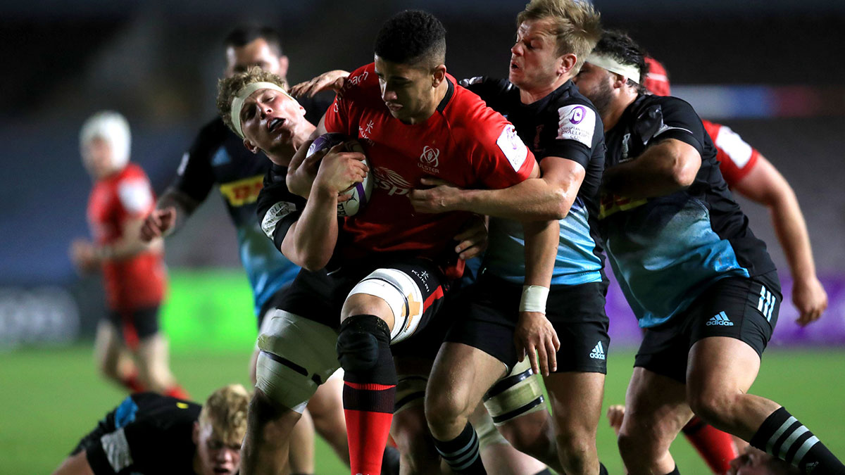 Cormac Izuchukwu in action for Ulster Rugby againt Harlequins in the Challenge Cup