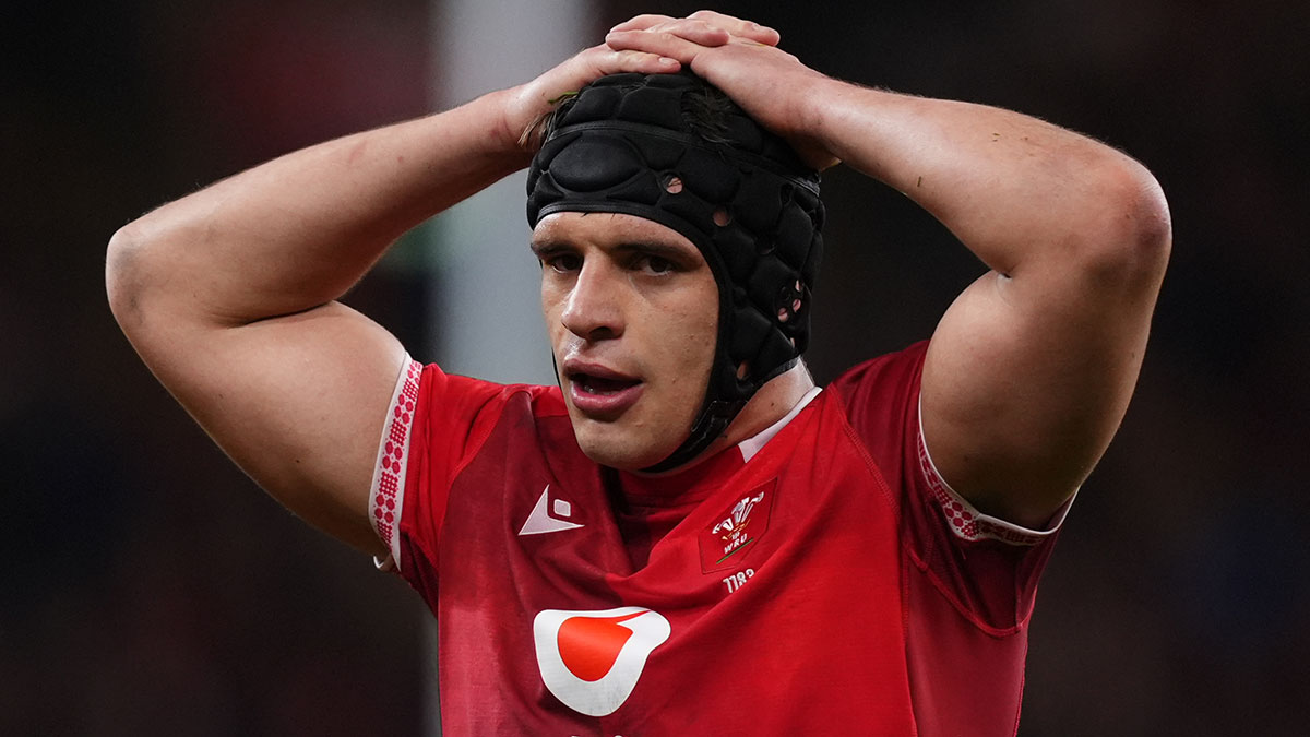 Dafydd Jenkins at Wales v France match during 2026 Six Nations