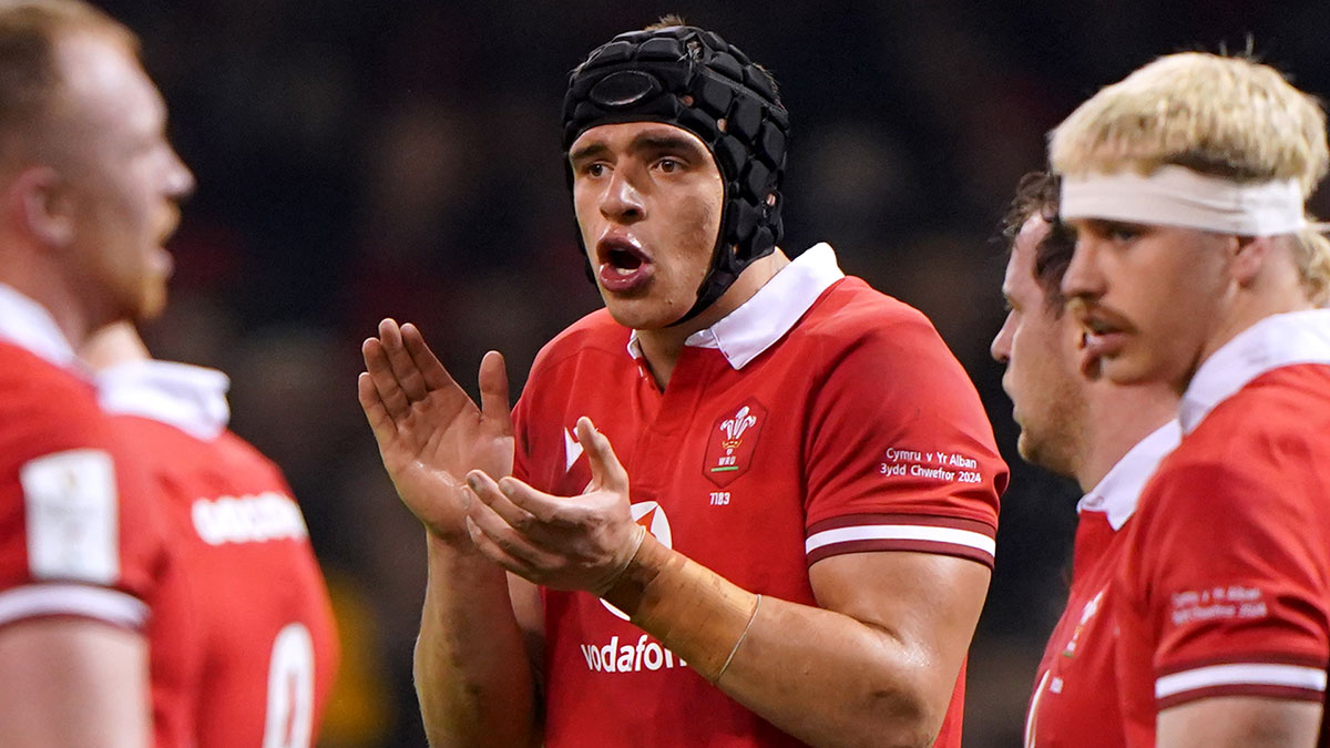 Dafydd Jenkins during Wales v Scotland match in 2024 Six Nations