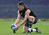 Damian McKenzie in training with New Zealand at 2023 Rugby World Cup
