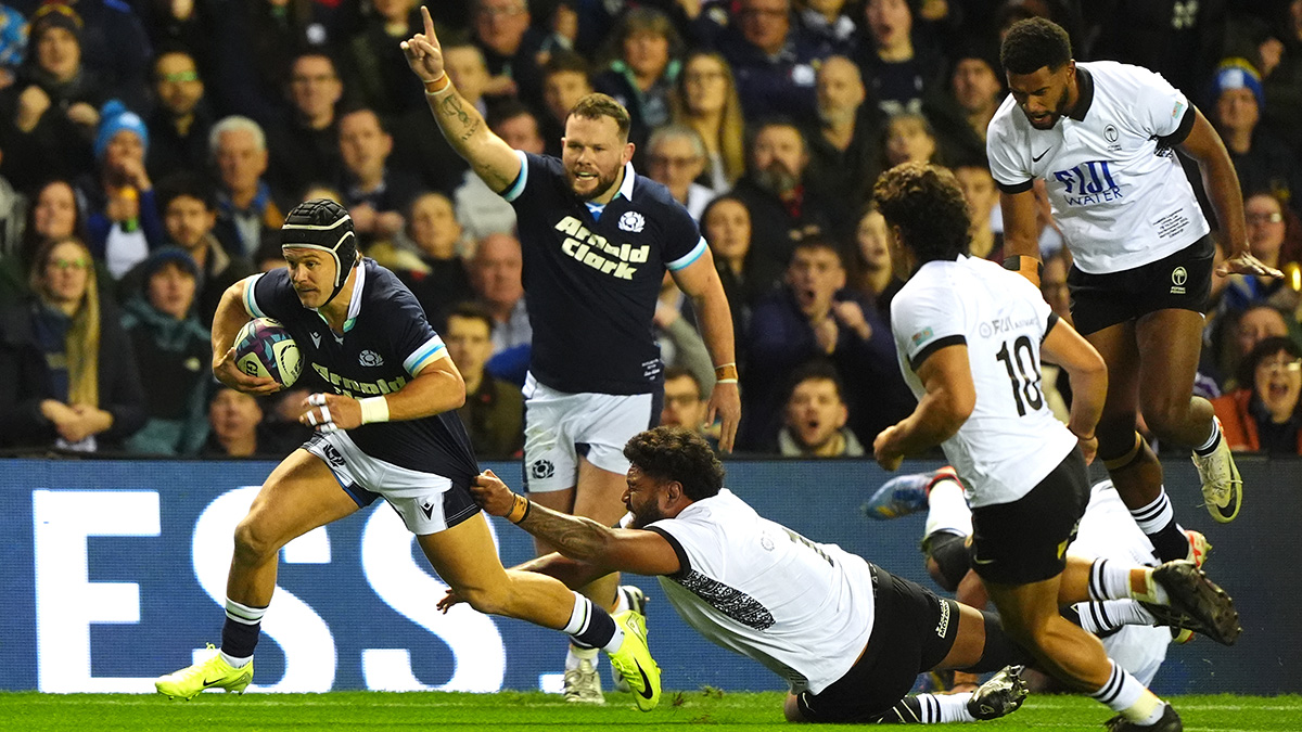 Darcy Graham breaks free to score a try for Scotland v Fiji in 2024 autumn internationals