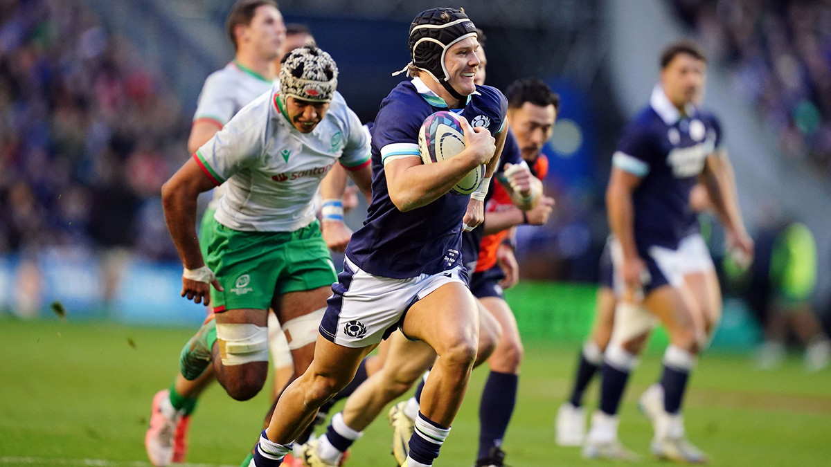 Darcy Graham in action for Scotland v Portugal in 2024 autumn internationals