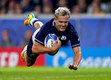 Darcy Graham scores a try for Scotland at the 2023 Rugby World Cup