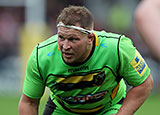 Dylan Hartley playing for Northampton Saints