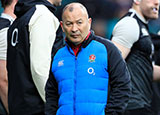 Eddie Jones with England players during 2019 Six Nations