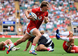 Ellis Mee in action for Wales against Barbarians during 2026 Summer Internationals