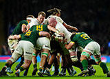 England and South Africa players in a maul during 2024 autumn internationals