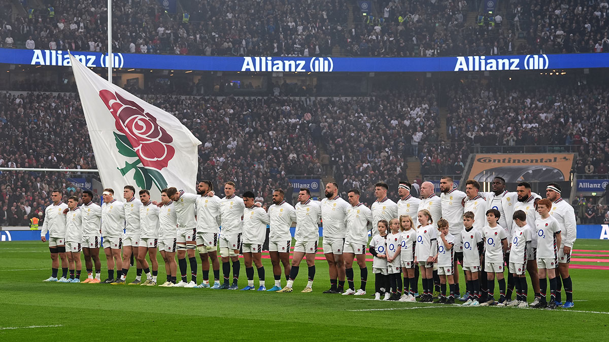 England players line up before match against New Zealand in 2024 Autumn Internationals