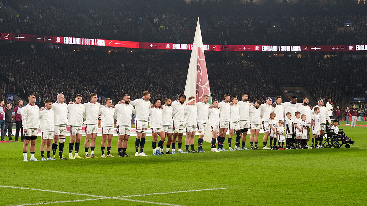 England players line up for match against South Africa in 2024 autumn internationals