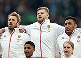 England players line up for the anthems