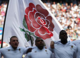 England players sing national anthem at Twickenham