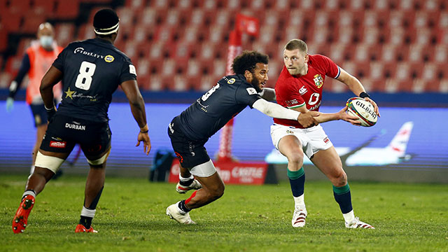 Finn Russell in action for Lions against Sharks