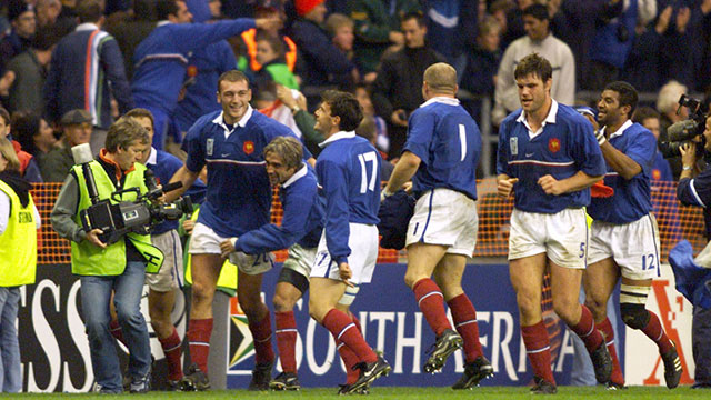 France celebrate beating New Zealand in 1999 World Cup