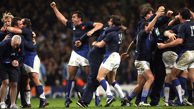 France celebrate beating New Zealand in 2007 World Cup