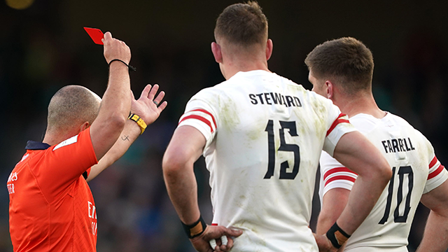 Freddie Steward was shown a controversial red card during 2023 Six Nations