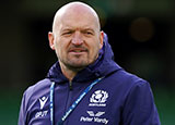 Gregor Townsend at a Scotland training session in Dublin during 2024 Six Nations