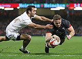 Hallam Amos scores Wales first try against Georgia