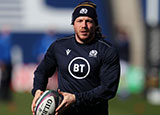 Hamish Watson training with Scotland during 2021 Six Nations