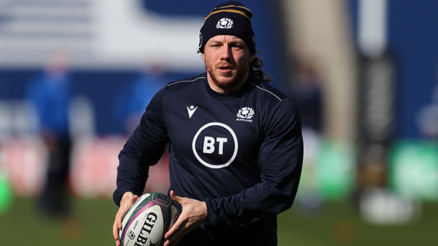 Hamish Watson training with Scotland during 2021 Six Nations