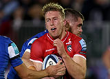 Harry Potter in action for Leicester Tigers against Bath Rugby