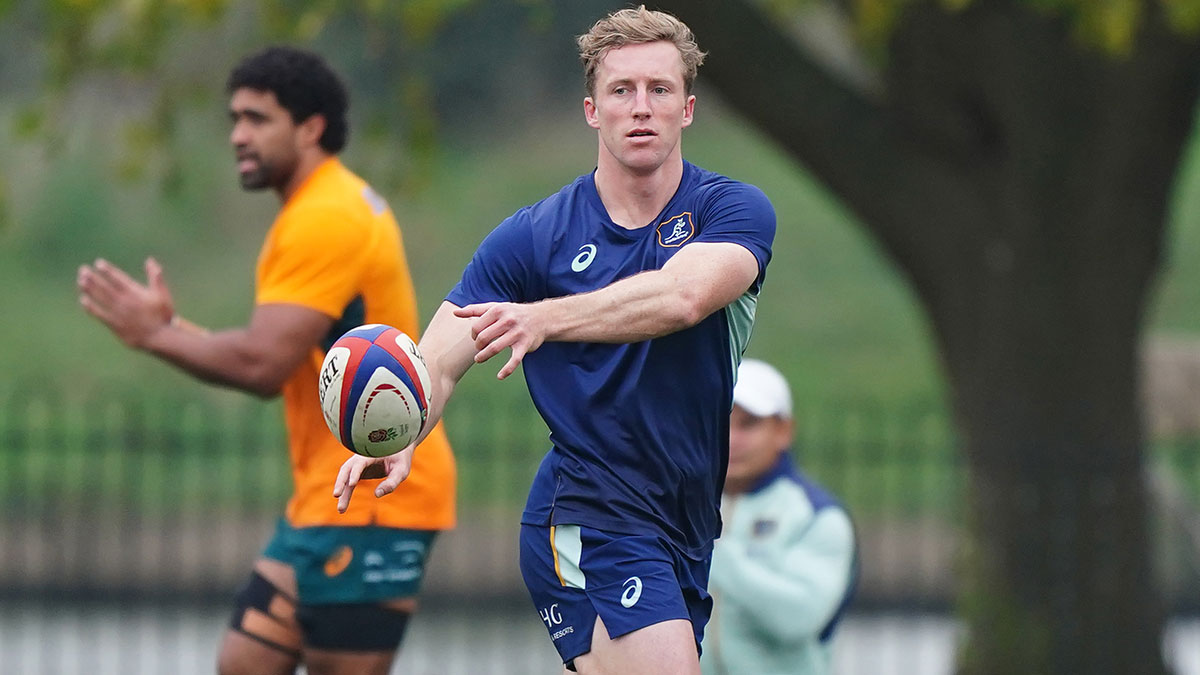 Harry Potter in training with Wallabies during 2024 autumn internationals