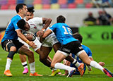 Immanuel Feyi-Waboso is tackled during Argentina v England match in 2026 Nations Championship