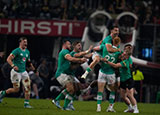 Ireland celebrate Ciaran Frawley winning drop goal against South Africa in 2024 summer internationals