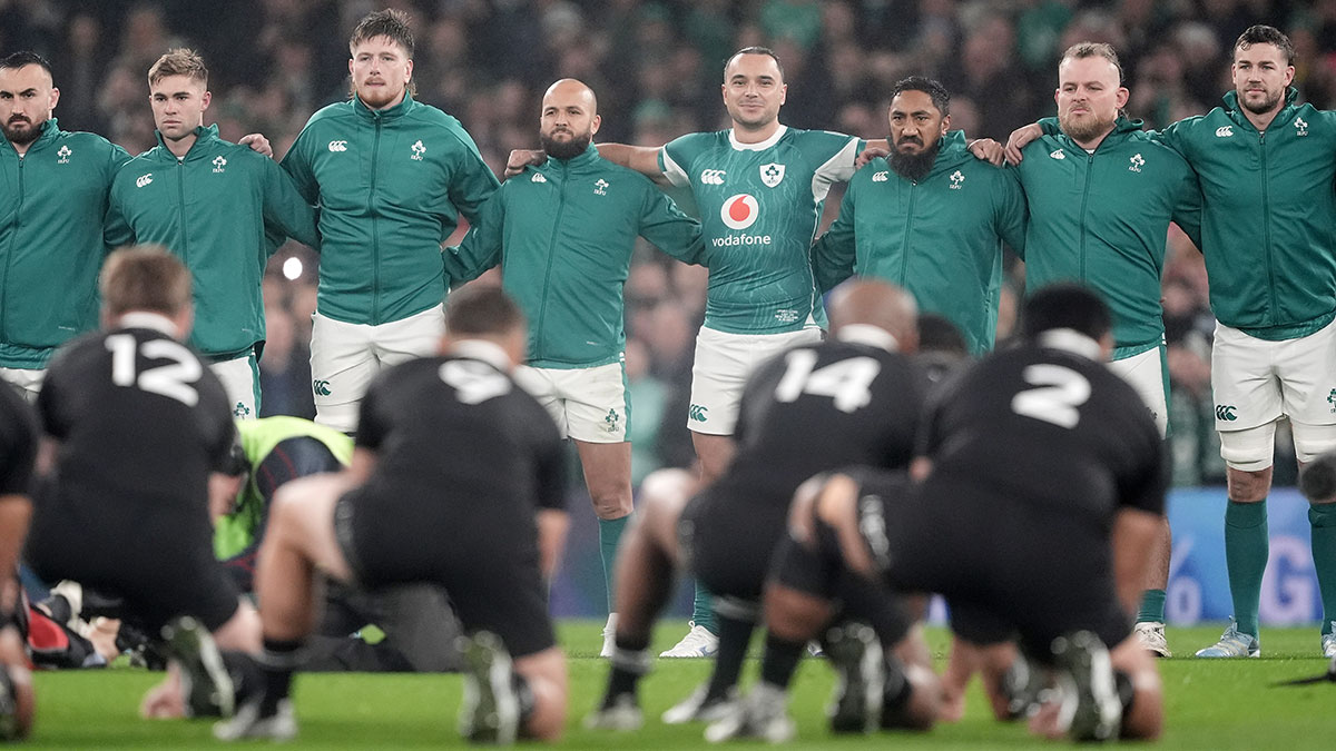 Ireland face the All Blacks Haka during 2024 Autumn Internationals