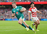 Jack Crowley scores a try for Ireland v Japan during 2025 Autumn Internationals