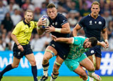 Jack Dempsey in action for Scotland against South Africa during 2023 Rugby World Cup