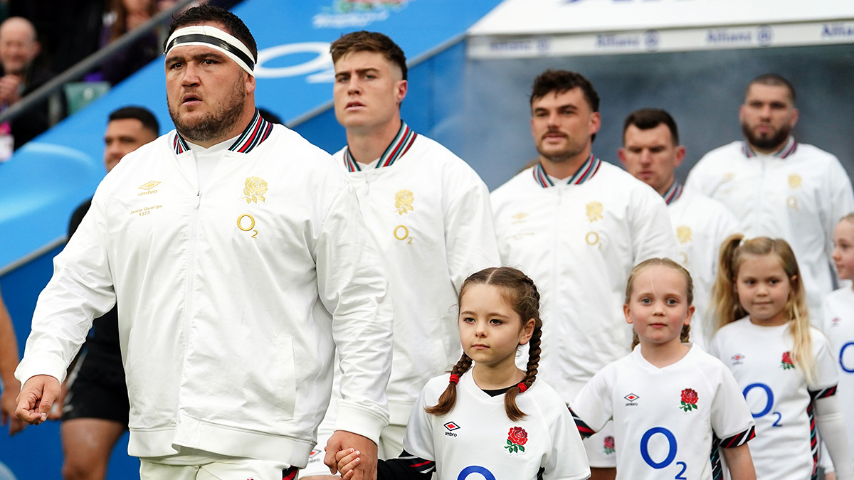 Jamie George leads England out against New Zealand during 2024 autumn internationals