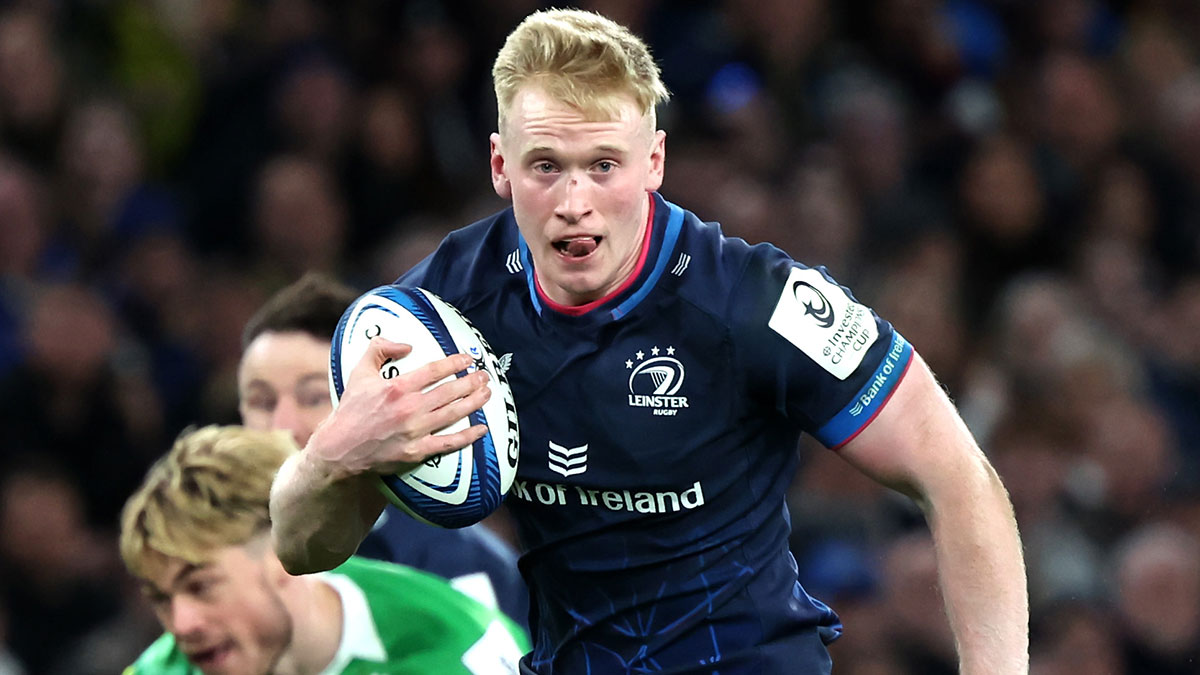 Jamie Osborne in action for Leinster during a 2024 Champions Cup match