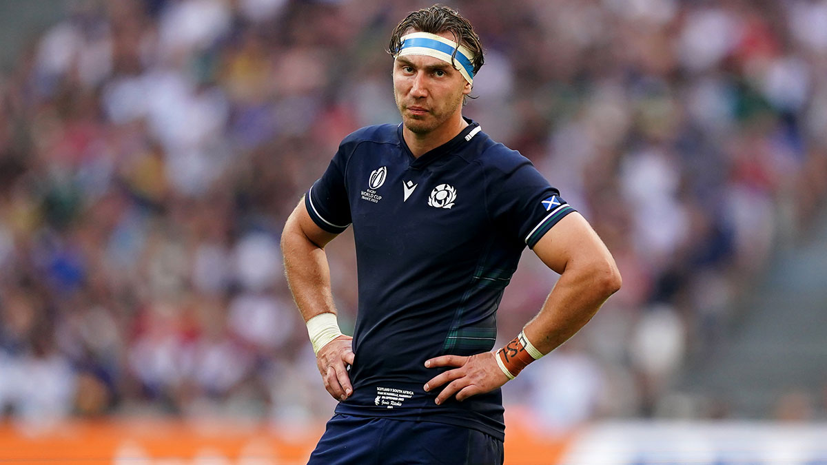 Jamie Ritchie during the South Africa v Scotland match in 2023 Rugby World Cup