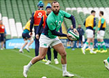 Jamison Gibson-Park at Ireland training session during 2024 Six Nations
